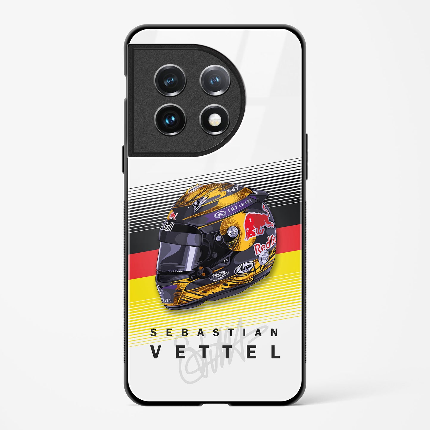 Sebastian Vettel Redbull Helmet Glass Case Phone Cover