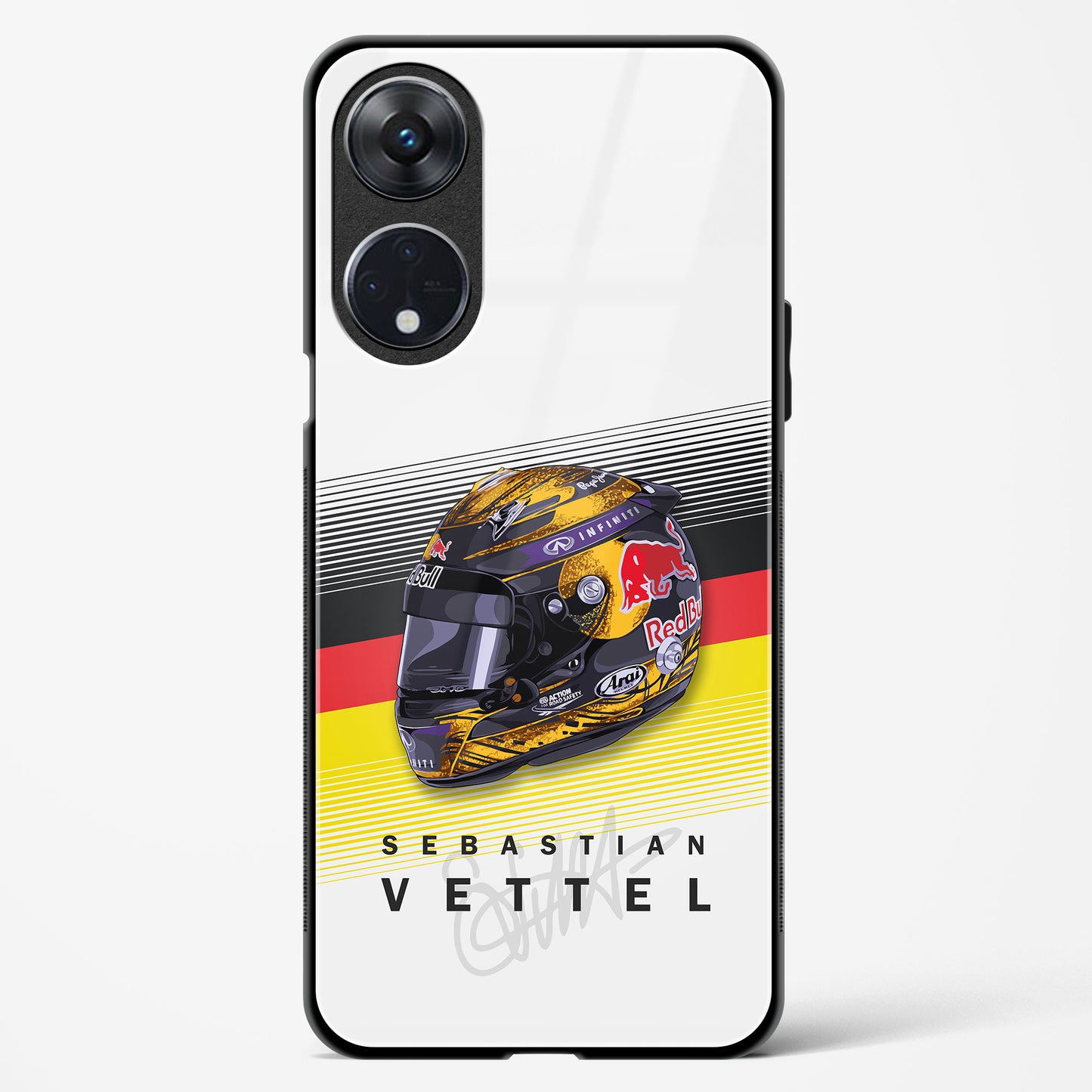 Sebastian Vettel Redbull Helmet Glass Case Phone Cover