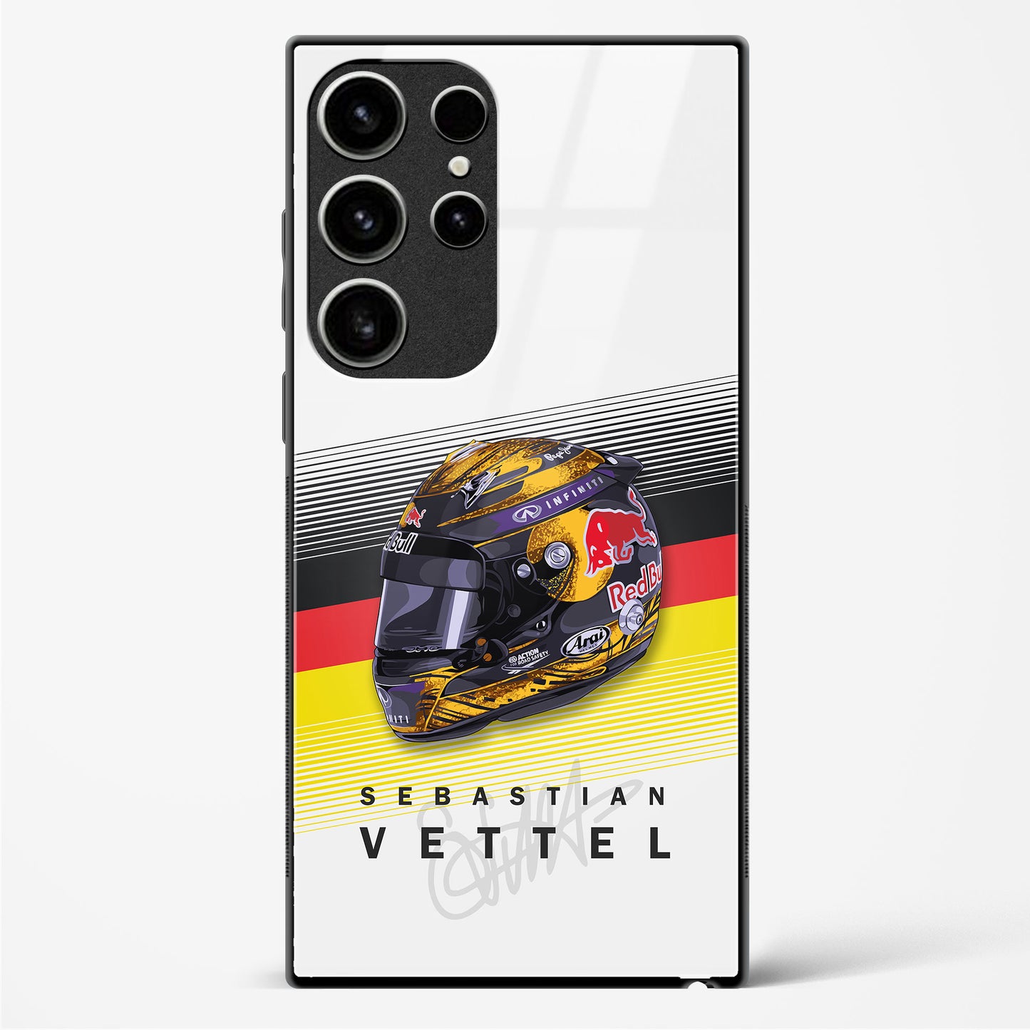 Sebastian Vettel Redbull Helmet Glass Case Phone Cover