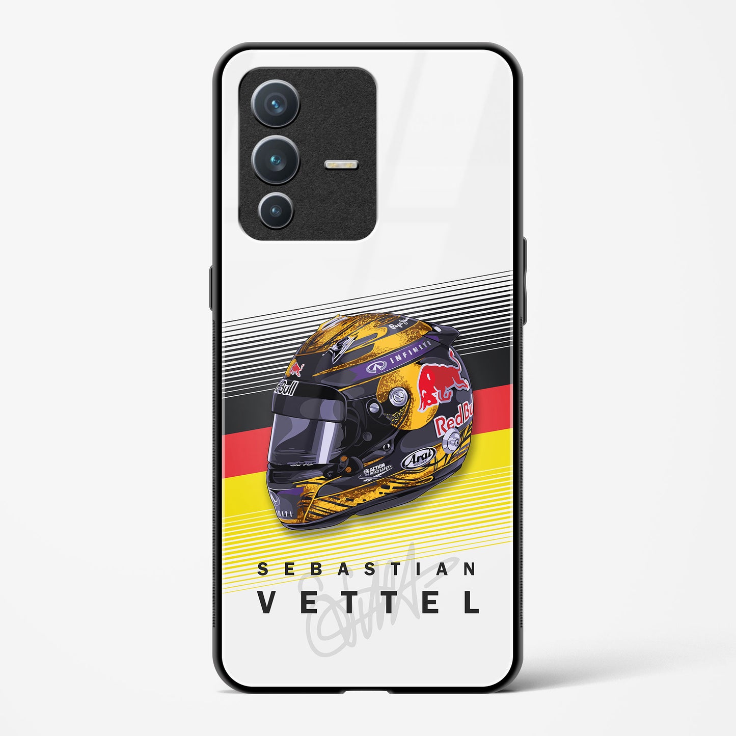 Sebastian Vettel Redbull Helmet Glass Case Phone Cover