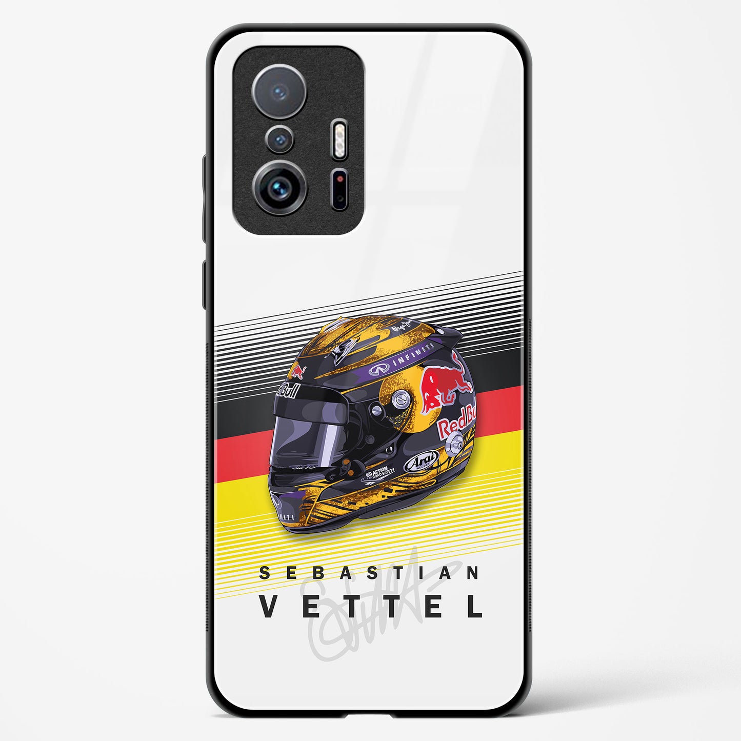 Sebastian Vettel Redbull Helmet Glass Case Phone Cover