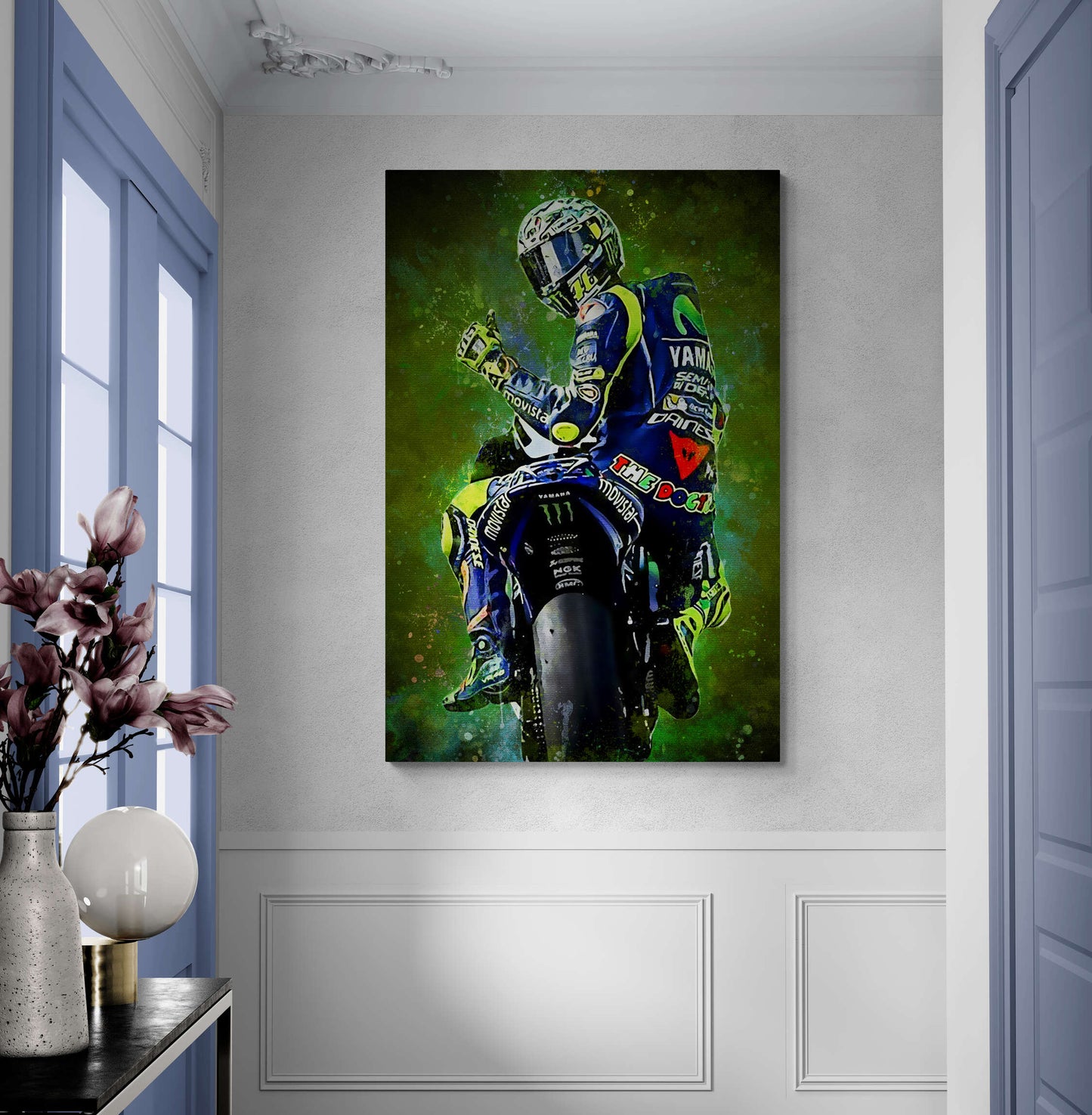 Valentino Rossi Splatter Watercolor Art