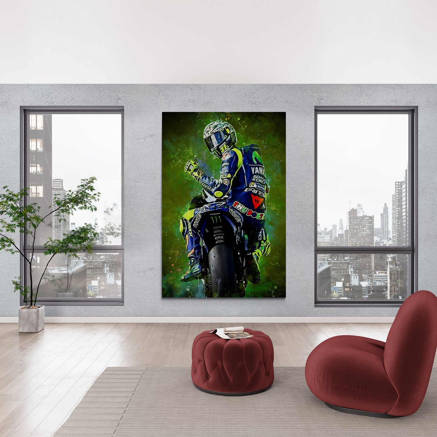 Valentino Rossi Splatter Watercolor Art