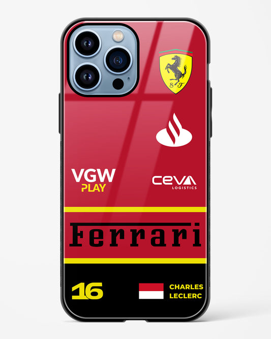 Charles Leclerc Ferrari Glass Case Phone Cover