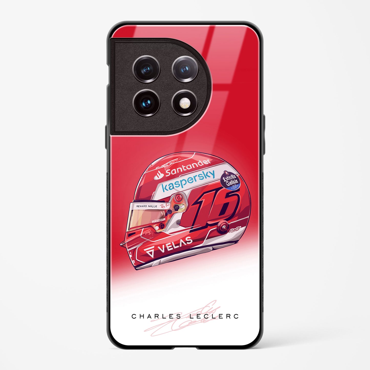 Charles Leclerc Helmet Glass Case Phone Cover