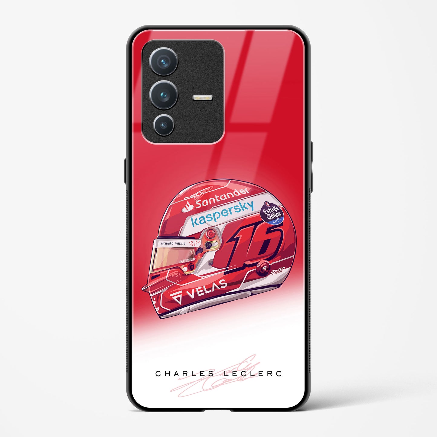 Charles Leclerc Helmet Glass Case Phone Cover