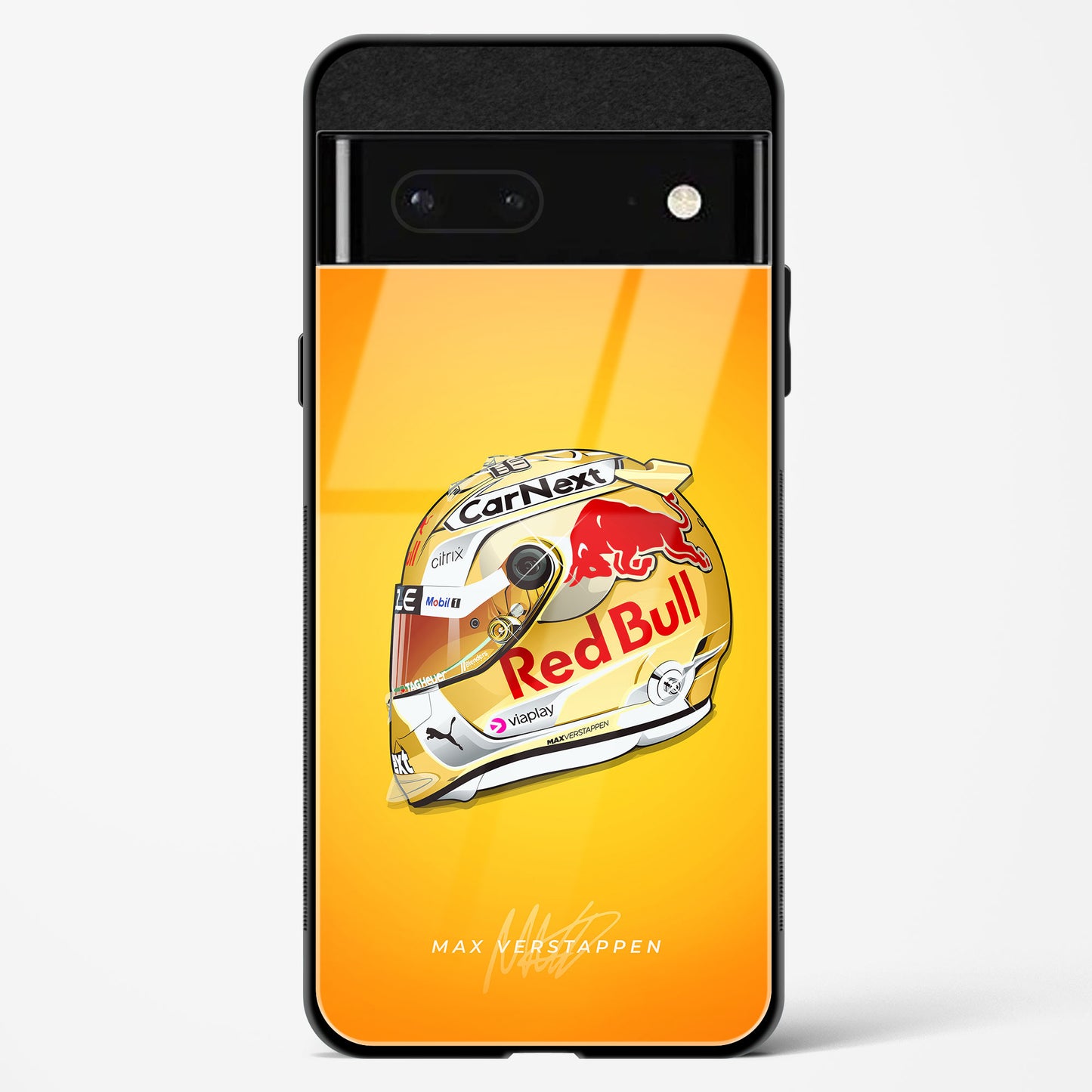 Max Verstappen Helmet Glass Case Phone Cover