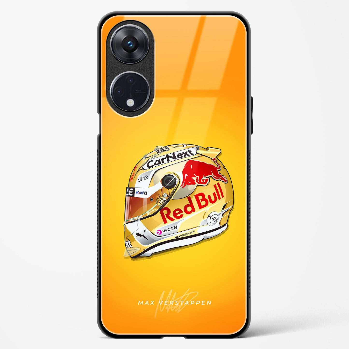 Max Verstappen Helmet Glass Case Phone Cover