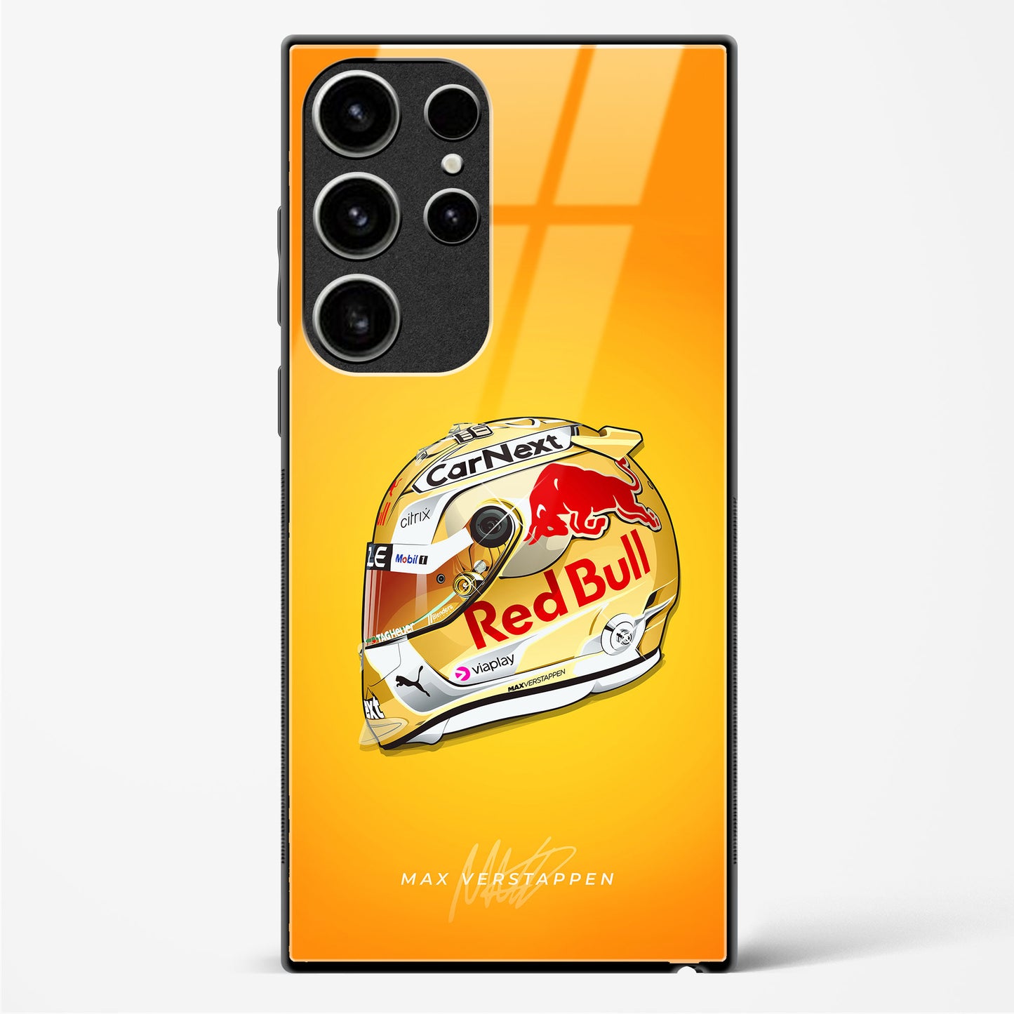 Max Verstappen Helmet Glass Case Phone Cover