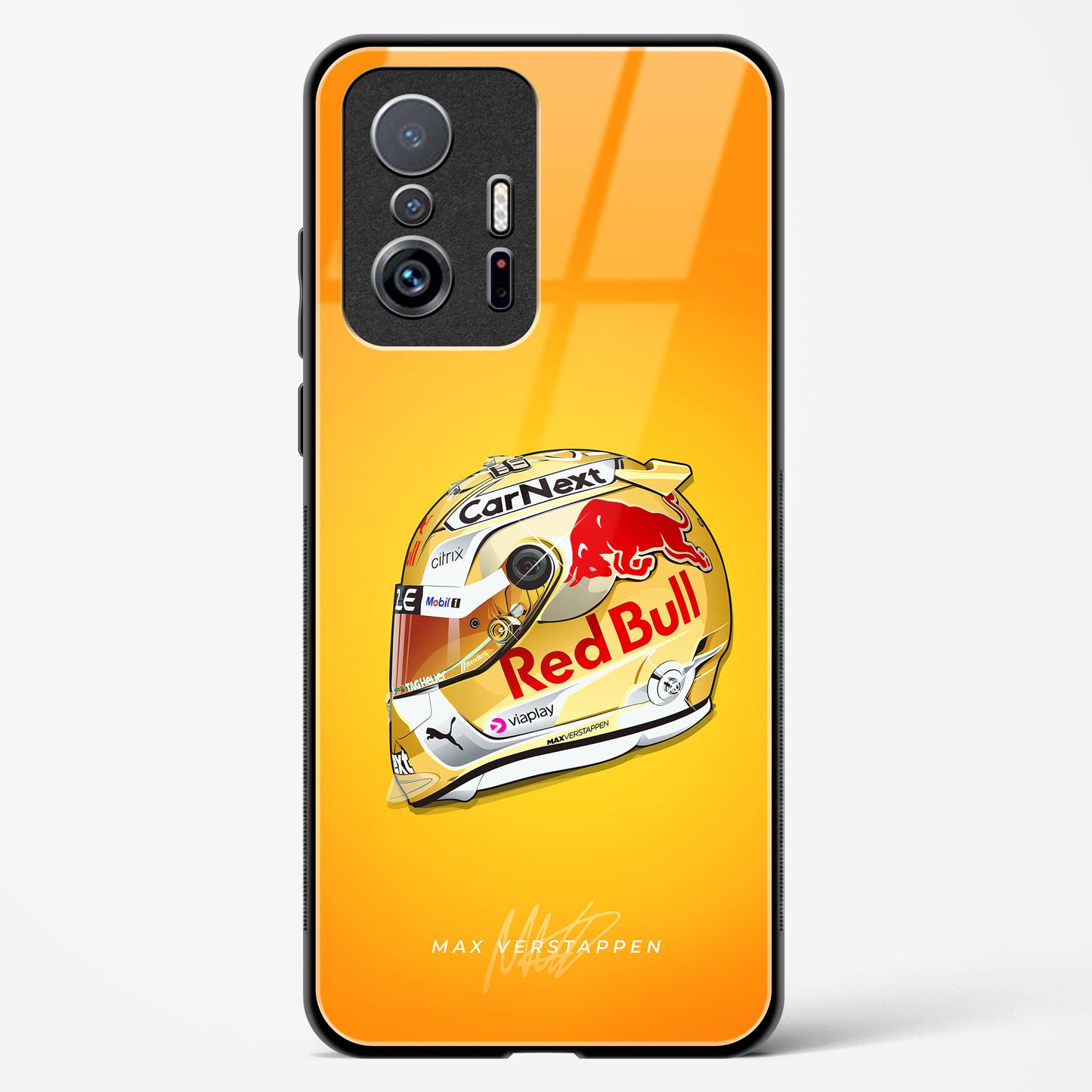 Max Verstappen Helmet Glass Case Phone Cover