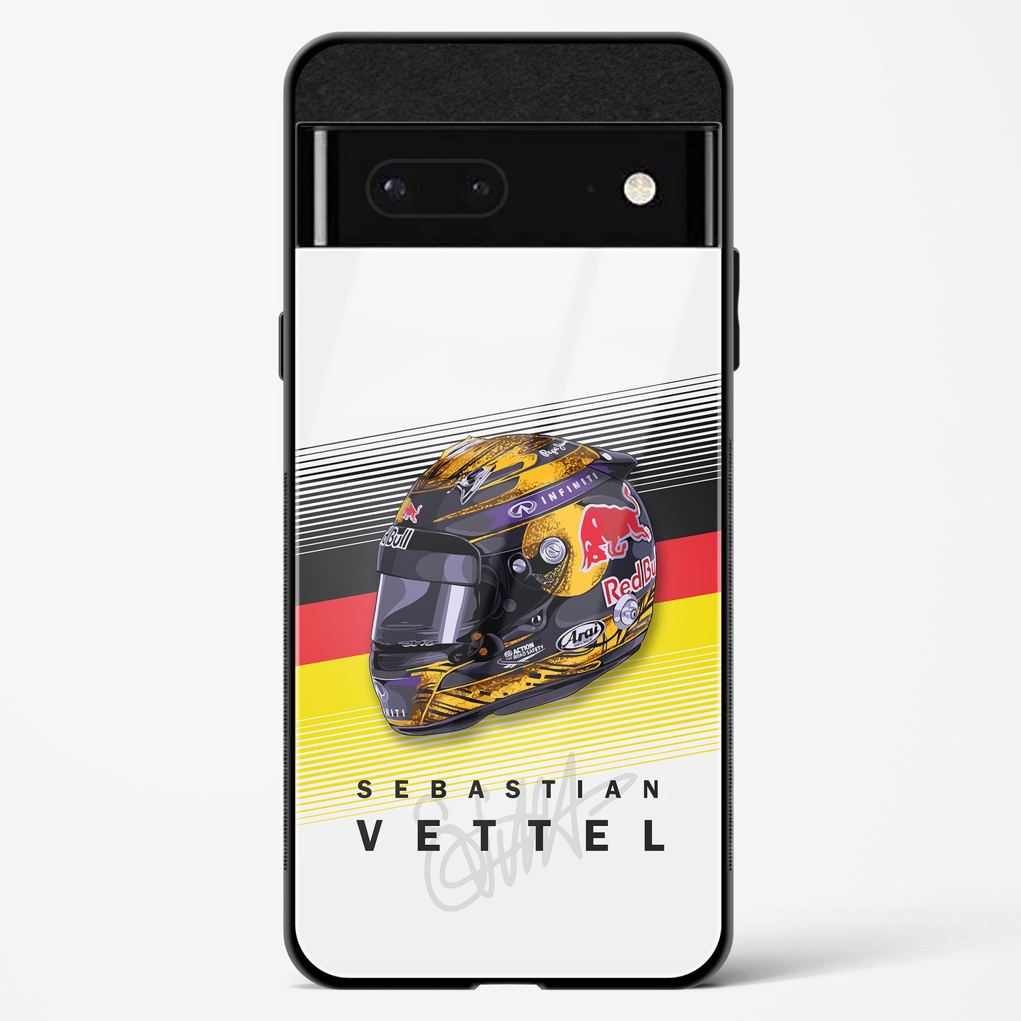 Sebastian Vettel Redbull Helmet Glass Case Phone Cover
