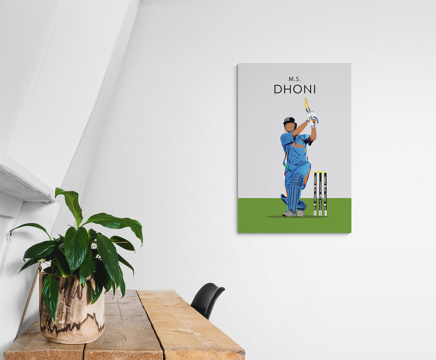 MS Dhoni Minimalist Art